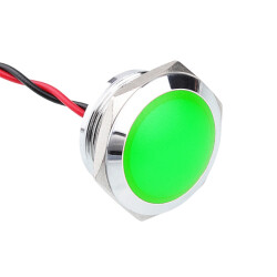 22L-P1 22mm 12-24V Metal Signal Lamp - Green 