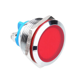 22L-P1 22mm 12-24V Metal Signal Lamp - Red 