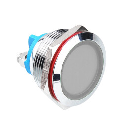 22L-P1 22mm 12-24V Metal Signal Lamp - White 