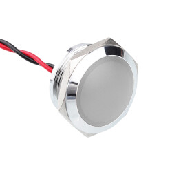 22L-P1 22mm 12-24V Metal Signal Lamp - White 