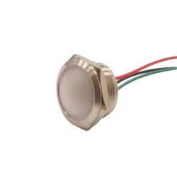 22L-P1/RG- 22mm 12-24V Metal Signal Lamp - 2 Renk Cathode 