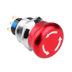 22M-Q1 22mm Metal Emergency Stop Button 2NO+2NC 