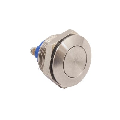 22mm Flat Momentary Metal Button - 1