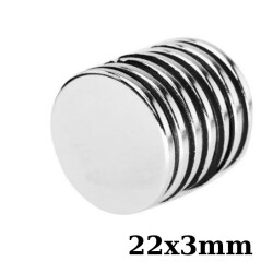 22x3mm Neodyum Güçlü Mıknatıs - Neodim Magnet 