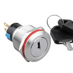 22Y-P1 22mm Key Lock Button 0-1 