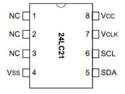 24LC21-I/P DIP-8 400kHz Microcontroller - 2