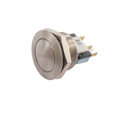 24mm Flat Momentary Metal Button - AV24LB404 - 1