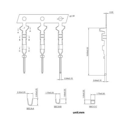 2.54mm Dupont Connector Male Terminal - 2