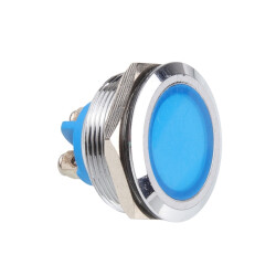 25L-P1 25mm 12-24V Metal Signal Lamp - Blue 