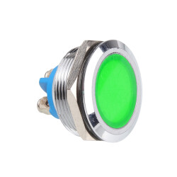 25L-P1 25mm 12-24V Metal Signal Lamp - Green 