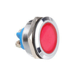 25L-P1 25mm 12-24V Metal Signal Lamp - Red 