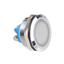 25L-P1 25mm 12-24V Metal Signal Lamp - White 