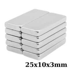 25x10x3mm Neodyum Güçlü Mıknatıs - Neodim Magnet 