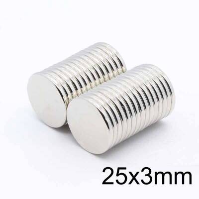 25X3mm Neodyum Güçlü Mıknatıs - Neodim Magnet - 1