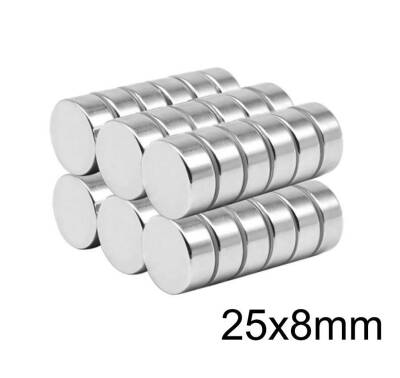 25X8mm Neodyum Güçlü Mıknatıs - Neodim Magnet - 1