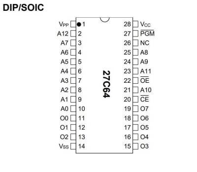 27C64 - FDIP28W EEPROM IC - 2