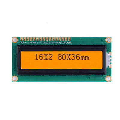 2X16 Lcd Display Sol Üst Turuncu - SMR1602A - 1