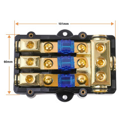 3-Channel Car Amplifier Fuse Box - 60A Fuse - 2