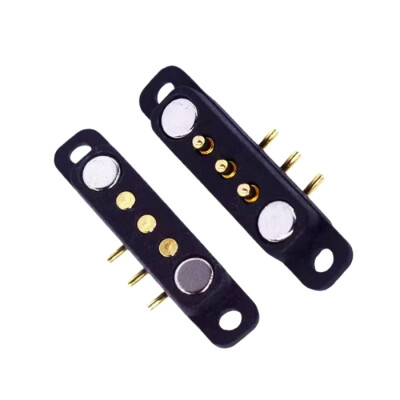 3-Pin 2.54mm 90C Pogo Pin Magnetic Connector Set - With Ear - 1