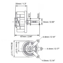 300R 100W BC1 Reosta Direnç - Potansiyometre - 3