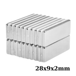 28x9x2mm Neodyum Güçlü Mıknatıs - Neodim Magnet 