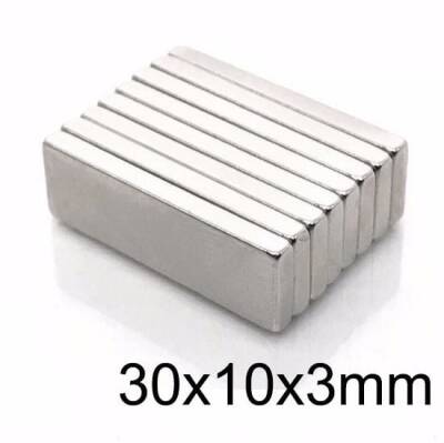 30X10x3mm Neodyum Güçlü Mıknatıs - Neodim Magnet - 1