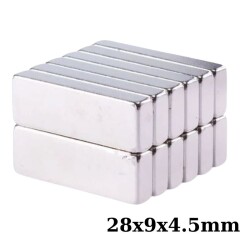 28x9x4.5mm Neodyum Güçlü Mıknatıs - Neodim Magnet 