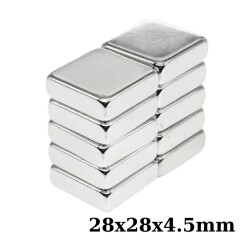 28x28x4.5mm Neodyum Güçlü Mıknatıs - Neodim Magnet 