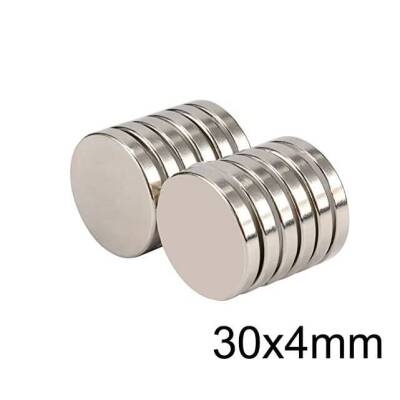 30X4mm Neodyum Güçlü Mıknatıs - Neodim Magnet - 1