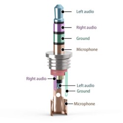 3.5mm 4 Boğumlu Stereo Jak - Erkek - 3