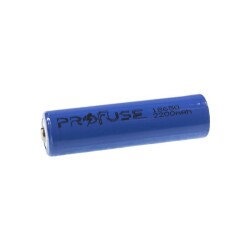 3.7V 2200mAh 18650 Li-ion Rechargeable Battery - With Head 