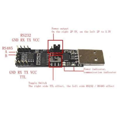 3in1 5V 3.3V USB to RS485 RS232 TTL Serial Port Converter Module - 3