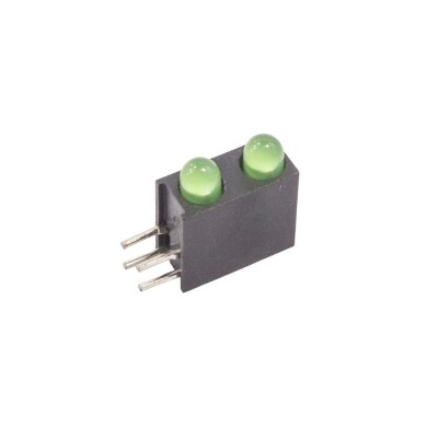 3mm 2 Green LEDs - Including Led Slot - 1