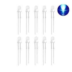 3mm Transparent Blue Led Package - 10 Pcs 