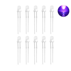 3mm Transparent Purple Led Package - 10 Pcs 