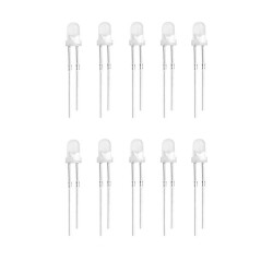 3mm White Led Package Short Leg - 10 Pcs 