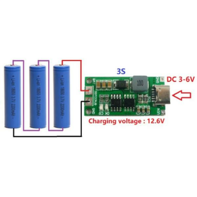 3S 12.6V 2A Li-ion & Lipo Battery Charging Circuit - 3