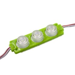 3W Lens Module 3 LEDs - Green 12V - 1