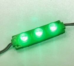 3W Lens Module 3 LEDs - Green 12V - 2