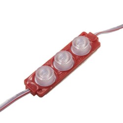 3W Lens Module 3 LEDs - Red 12V 