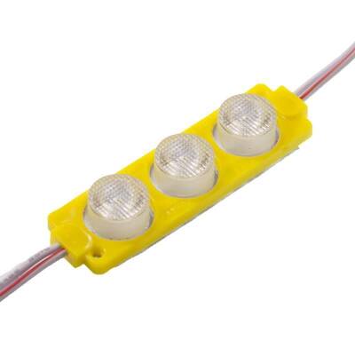 3W Lens Module 3 LEDs - Yellow 12V - 1