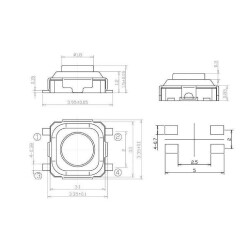 4 Pin 3x3x1.5mm Button - 3