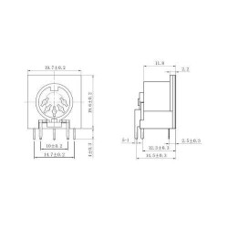 4 Pin Dişi DIN Konnektör - Panel Tipi - 2