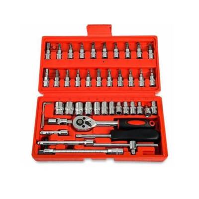 46 Piece 1/4 Ratchet Socket Wrench Set - 1