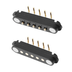 5-Pin 2.54mm 90C Pogo Pin Magnetic Connector Set 