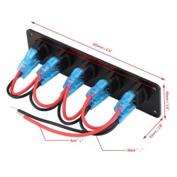 5 Pin ON-OFF Red Dot Light Switch Switch Panel 12V-24V - 2