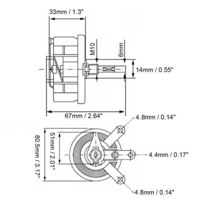 500R 100W BC1 Reosta Direnç - Potansiyometre - 3