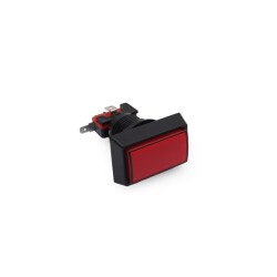 50x33mm 12V Dikdörtgen Işıklı Oyun Makinesi Butonu - Kırmızı - 1