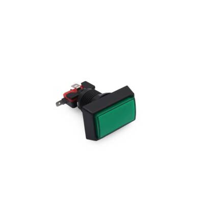 50x33mm 12V Dikdörtgen Işıklı Oyun Makinesi Butonu - Yeşil - 1