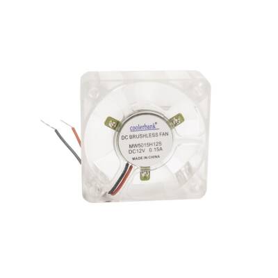 50x50x15mm 12V 0.15A Fan 2 Wire - With Light - 2